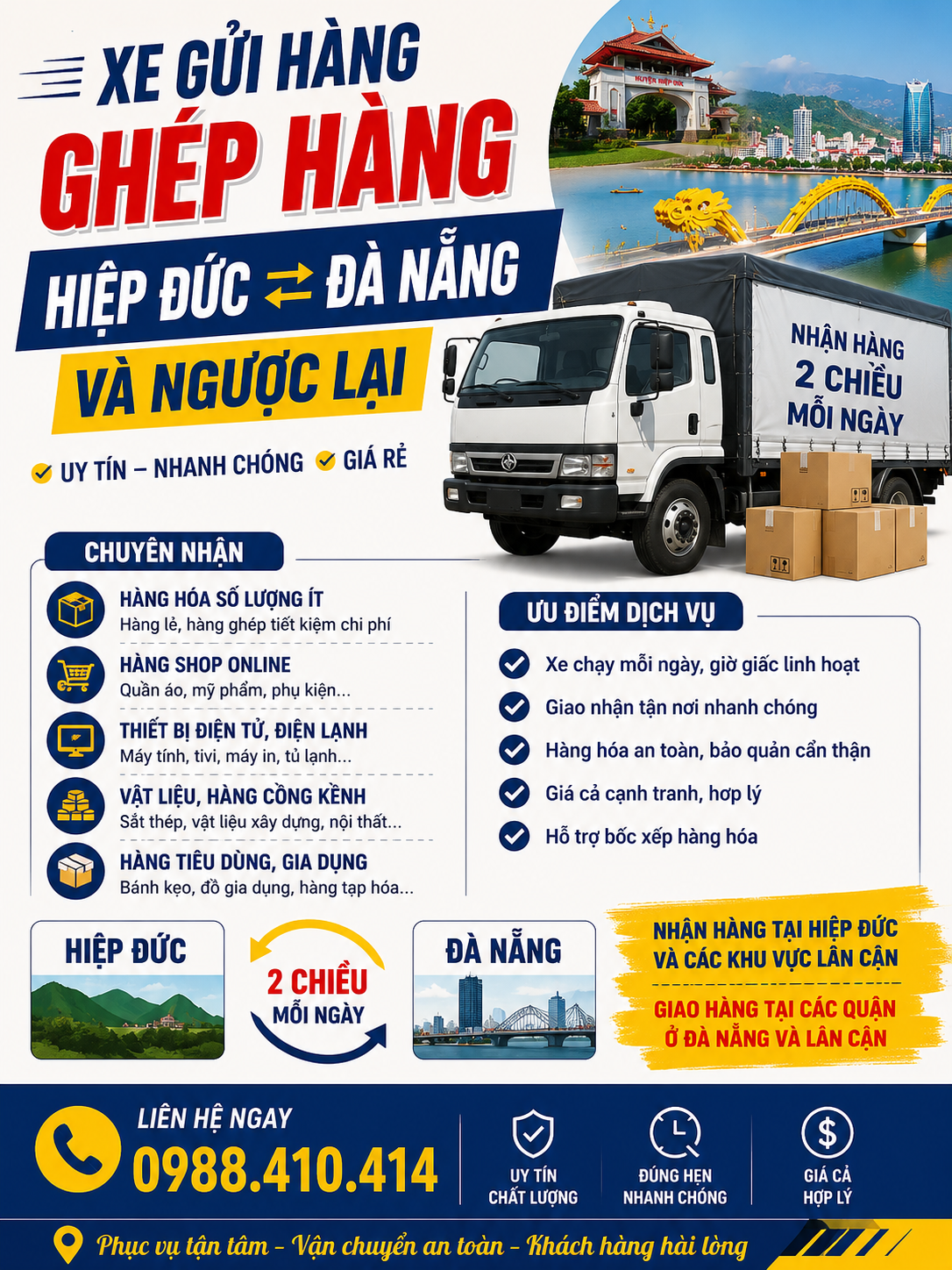 xe gửi hàng ghép hàng hiệp đức đà nẵng