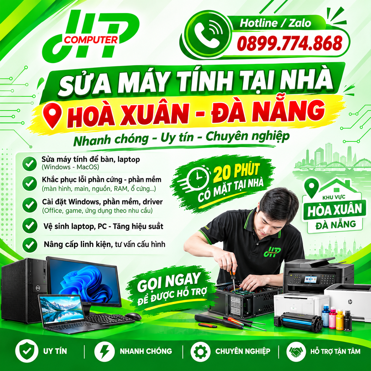 sửa máy tính tại nhà hoà xuân